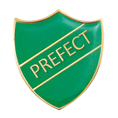 Enamel Prefect Shield Badge - Green