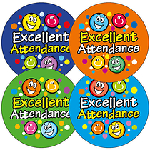 Excellent Attendance Stickers (35 Stickers - 32mm)