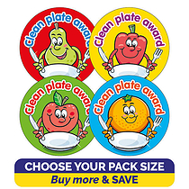 Fruity Scented Stickers - Clean Plate Award (32mm)