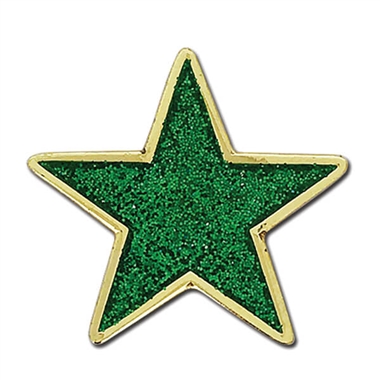 Glitter Star Badge - Green