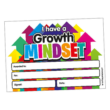 20 I have a Growth Mindset Certificates - A5