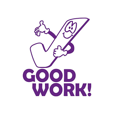 Good Work Tick Stamper - Purple Ink (25mm)