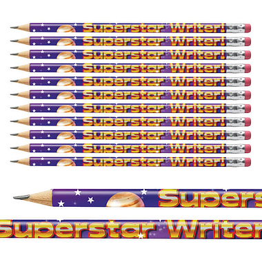 12 Superstar Writer Pencils