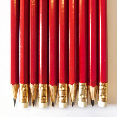 Hexagon Pencils - Red (10 per Pack)