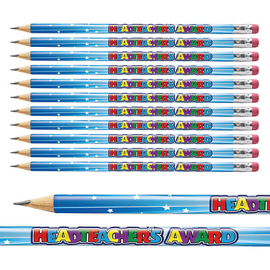 12 Headteacher's Award Pencils - Multicolour