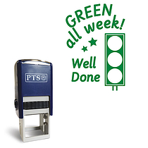 Green All Week Well Done Traffic Light Stamper - Green - 25mm