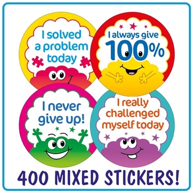 Growth Mindset Brain Stickers Value Pack (400 Stickers - 32mm)