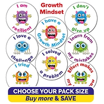 Growth Mindset Stickers - 25mm