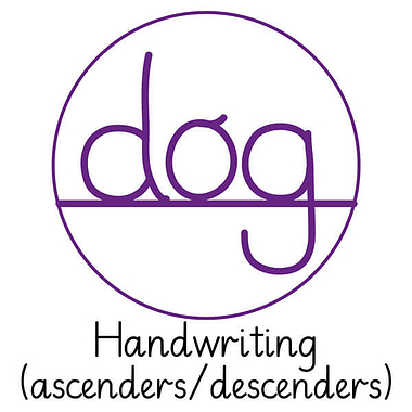 Handwriting Ascender/Descenders Stamper - Pedagogs - Purple - 25mm