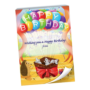 Happy Birthday Mice and Balloons Praisepad - 60 Pages - A6