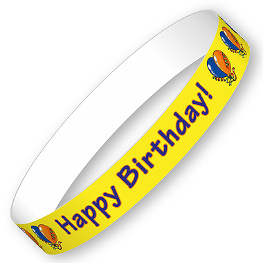 Happy Birthday Wristbands (10 Wristbands - 230mm x 18mm)