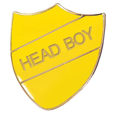 Head Boy Enamel Badge - Yellow (30mm x 26mm)