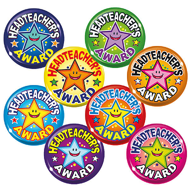 Headteacher's Award Badges - Maxipack (40 Badges - 38mm) Brainwaves