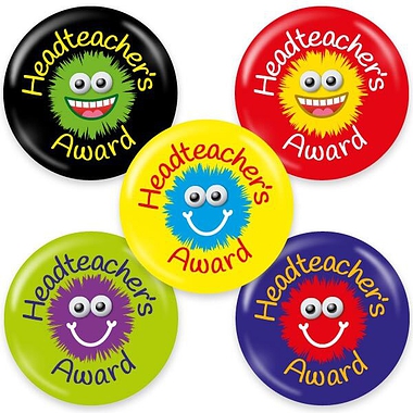 Headteacher's Award Badges - Maxipack (40 Button Badges - 38mm) 
