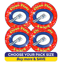 Holographic Clean Plate Award Stickers - 37mm