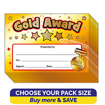 Holographic Gold Award Certificates - A5