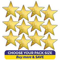 Holographic Gold Star Stickers - 20mm