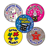 Holographic Mixed Maths Stickers (70 Stickers - 25mm)