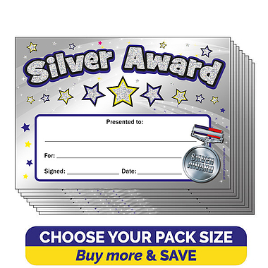 Holographic Silver Award A5 Certificates