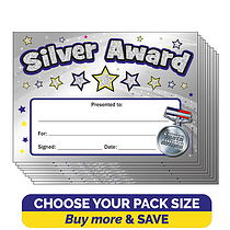 Holographic Silver Award Certificates - A5