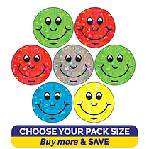 Holographic Smiley Stickers - 20mm
