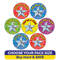 Holographic You're a Star Stickers - 20mm