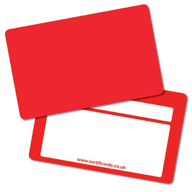 House Colour Red CertifiCARDS (10 Cards - 86mm x 54mm)