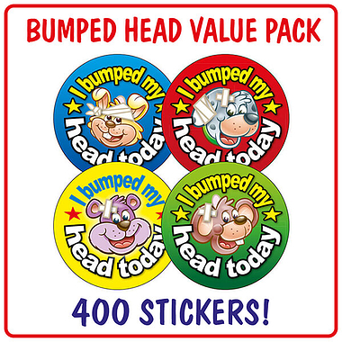 I Bumped My Head Today Stickers (400 Stickers - 32mm) Brainwaves