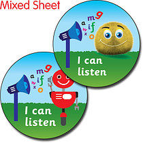 I Can Listen Stickers - Fun Bugs (35 Stickers - 37mm)