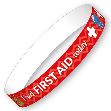 I had FIRST AID today Wristbands (10 Wristbands - 230mm x 18mm)