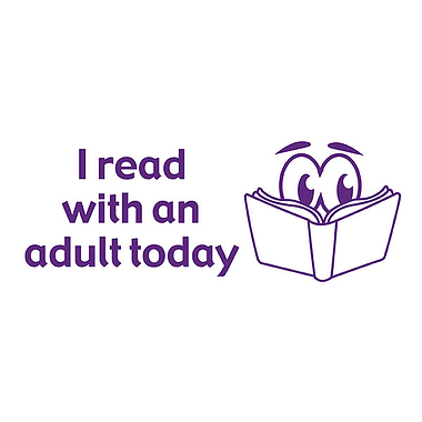 I Read With An Adult Today Stamper - Purple - 38 x 15mm