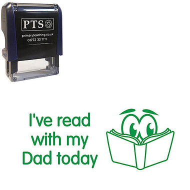 I've Read With My Dad Today Stamper - Green - 38 x 15mm