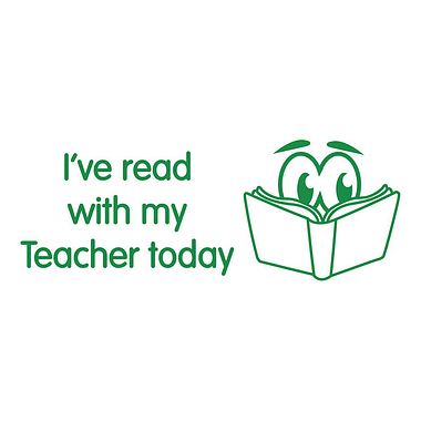 I've Read With My Teacher Today Stamper - Green - 38 x 15mm