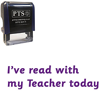 I've Read With My Teacher Today Stamper - Purple Ink (38mm x 15mm)