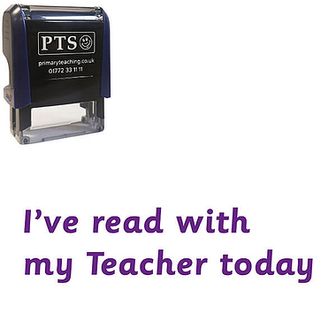I've Read With My Teacher Today Text Stamper - Purple - 38 x 15mm