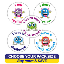 Jellybean Scented Growth Mindset Stickers - 25mm