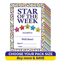 Jellybean Scented Star of the Week Certificates - A5