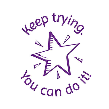 Keep Trying You Can Do It Stamper - Purple Ink (25mm)