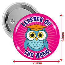Learner of the Week Badges - Pink (10 Badges - 25mm)