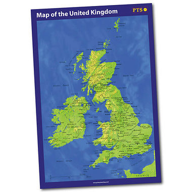 Map of the UK Poster (A2 - 620mm x 420mm)