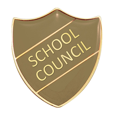 Enamel School Council Shield Badge - Beige - 30 x 26mm
