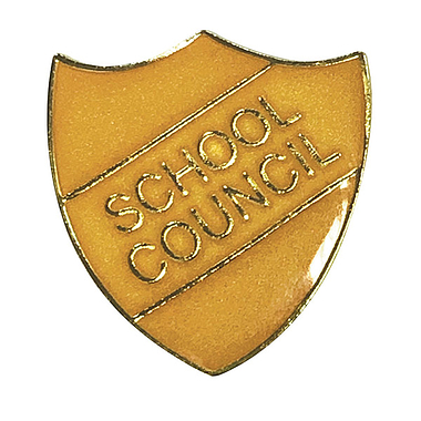 Enamel School Council Shield Badge - Gold - 30 x 26mm