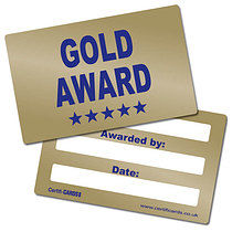 Metallic Gold Award CertifiCARDS (10 Wallet Sized Cards)