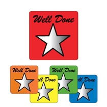 Metallic Star Stickers - Well Done (140 Stickers - 16mm)