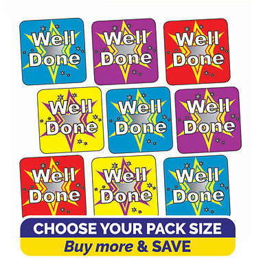 Metallic Well Done Stickers (16mm)
