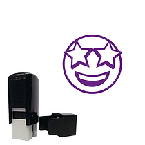 Mini Starry-Eyed Emoji Stamper - Purple - 10mm