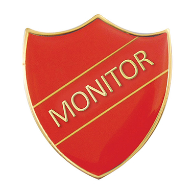 Monitor Enamel Badge - Red (30mm x 26.4mm)