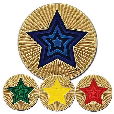 Round Star Enamel Badge (20mm)