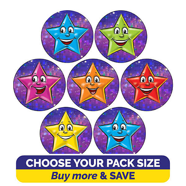 Holographic Star Stickers Value Pack (20mm)