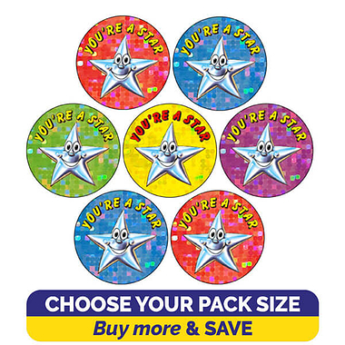 Holographic You're A Star Stickers (20mm)
